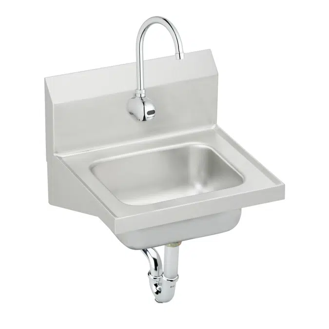 CHS1716SACMC Elkay Stainless Steel 16-3/4" x 15-1/2" x 13" Single Bowl Wall Hung Handwash Sink Kit