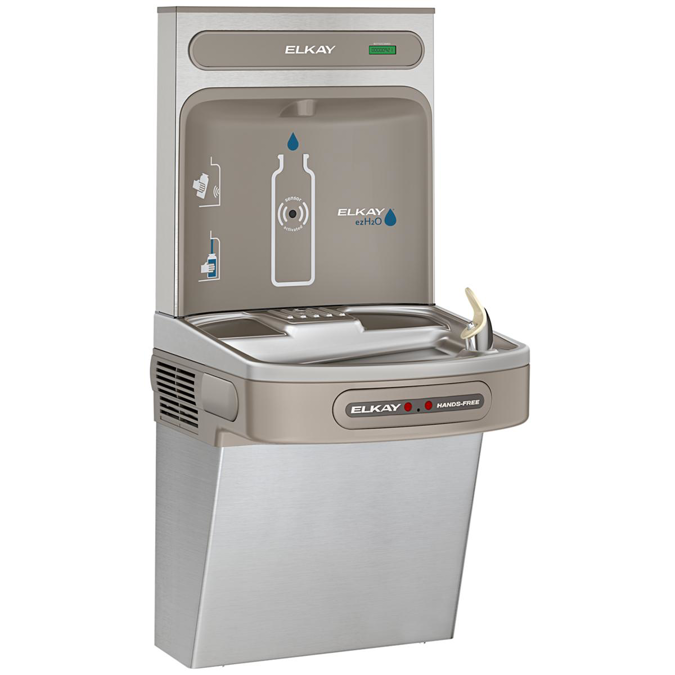 Elkay ezH2O Bottle Filling Station with Single ADA Cooler Hands Free Activation Non-Filtered Refrigerated Stainless