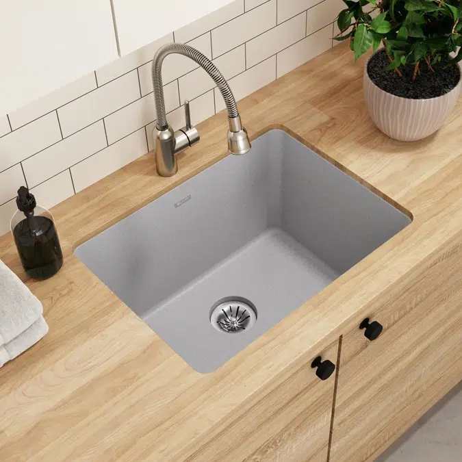 ELGU251912PDGS0 Elkay Quartz Classic® 25" x 18-1/2" x 11-13/16" Undermount Laundry Sink with Perfect Drain® Greystone