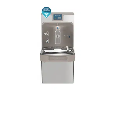 LZS8WSSP-W1 Elkay Enhanced Connected ezH2O® Bottle Filling Station & Single ADA Cooler Refrigerated Stainless High Capacity Lead Reduction Quick Filter Change图像