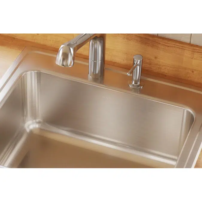 DLR2521101_4_MR2 Lustertone® Classic Stainless Steel 25" x 21-1/4" x 10-1/8" Single Bowl Drop-in Sink