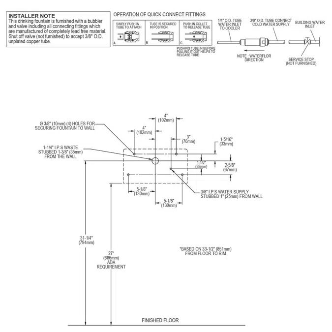EDFP214C Elkay Soft Sides® Single ADA Fountain Non-Filtered Non-Refrigerated Stainless