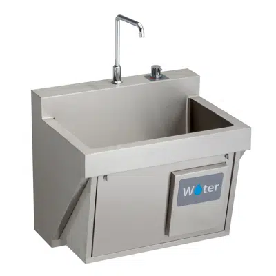 Image for EWSF13026KWC Elkay Stainless Steel 30" x 23" x 26" Wall Hung Single Bowl Surgeon Scrub Sink Kit w/Spout + Drain + Water Knee Activation