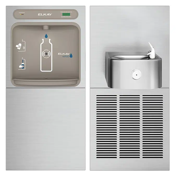 LZWS-SS8K ezH2O®  Bottle Filling Station & Soft Sides® Single Fountain Filtered Refrigerated Stainless