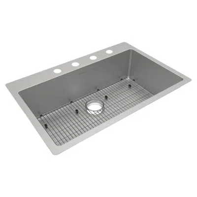 Image for ECTSRS33229TBG1_5_FR2 Crosstown® 18 Gauge Stainless Steel 33" x 22" x 9" Single Bowl Dual Mount Sink Kit