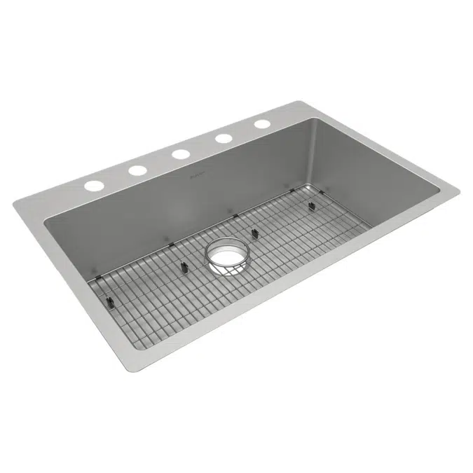 ECTSRS33229TBG1_5_FR2 Crosstown® 18 Gauge Stainless Steel 33" x 22" x 9" Single Bowl Dual Mount Sink Kit