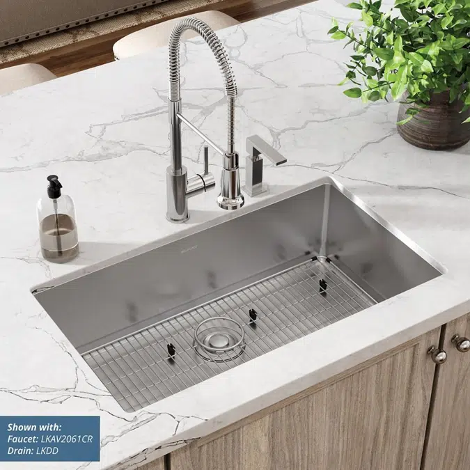 ECTSRS33229TBG1_5_FR2 Crosstown® 18 Gauge Stainless Steel 33" x 22" x 9" Single Bowl Dual Mount Sink Kit