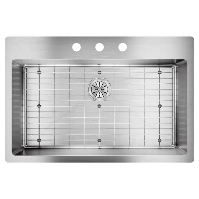ECTSRS33229TBG1_5_FR2 Crosstown® 18 Gauge Stainless Steel 33" x 22" x 9" Single Bowl Dual Mount Sink Kit