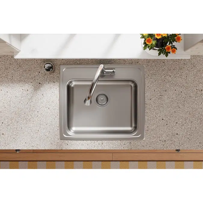 LRAD2219651_5_MR2 Elkay Lustertone® Classic Stainless Steel 22" x 19-1/2" x 6-1/2", Single Bowl Drop-in ADA Sink
