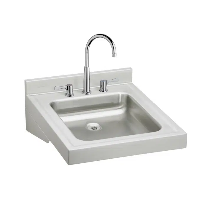 WCL1923OSDC Elkay Sturdibilt® Stainless Steel 19" x 23" x 4" Wall Hung Single Bowl Lavatory Sink Kit