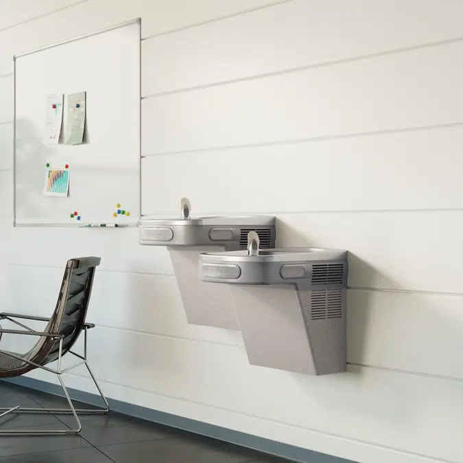 EZSTLDDLC Elkay® Wall Mount Versatile Bi-level ADA Cooler Non-filtered Non-refrigerated Light Gray Granite