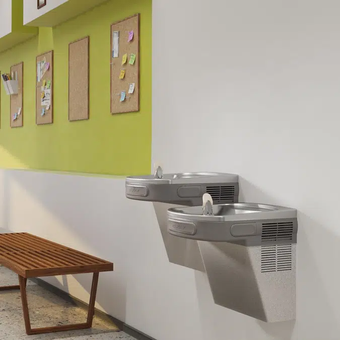 EZSTLDDLC Elkay® Wall Mount Versatile Bi-level ADA Cooler Non-filtered Non-refrigerated Light Gray Granite