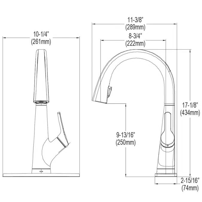 LKAV7051FCR_LS_MB Avado® Single Hole 2-in-1 Kitchen Faucet with Filtered Drinking Water
