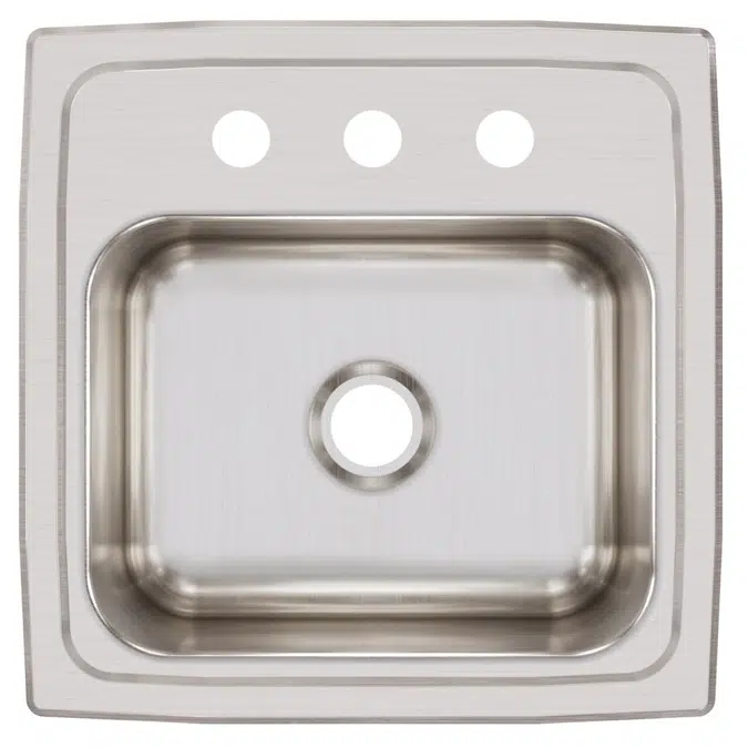 BLR151_3_MR2 Lustertone® Classic Stainless Steel 15" x 15" x 7-1/8" Single Bowl Drop-in Bar Sink with 2" Drain