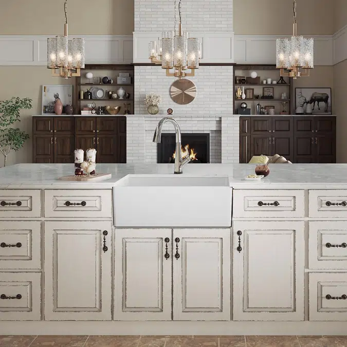 SWUF28179WHFLC Fireclay 30" x 19-15/16" x 9-1/8" Single Bowl Farmhouse Sink Kit with Filtered Faucet