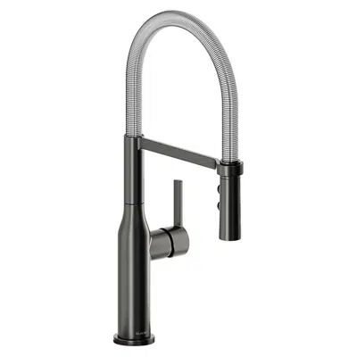 afbeelding voor LKAV1061BKCR Elkay Avado® Single Hole Kitchen Faucet with Semi-professional Spout and Forward Only Lever Handle Black Stainless and Chrome
