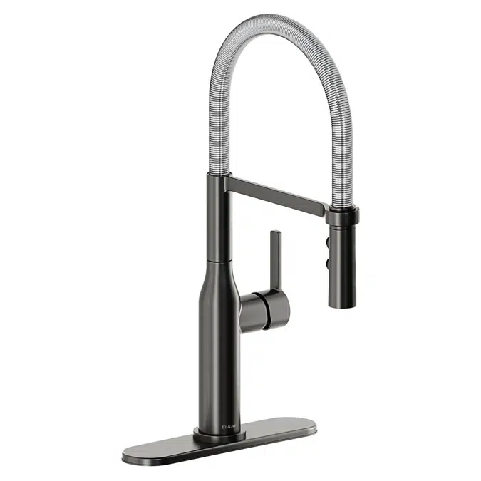 LKAV1061BKCR Elkay Avado® Single Hole Kitchen Faucet with Semi-professional Spout and Forward Only Lever Handle Black Stainless and Chrome