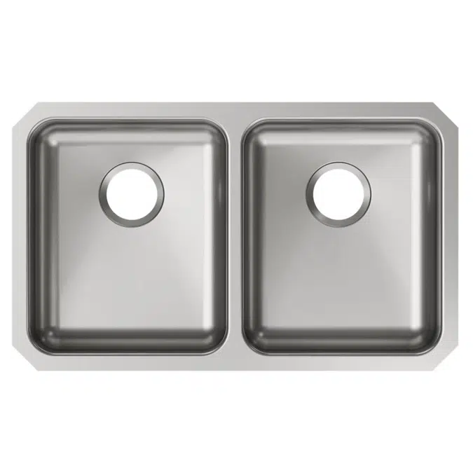ELUHAD311855 Elkay Lustertone® Classic Stainless Steel, 30-3/4" x 18-1/2" x 5-3/8" Equal Double Bowl Undermount ADA Sink