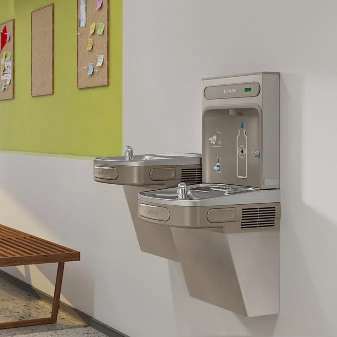 EZSTL8WSVR_SK_LK ezH2O®  Bottle Filling Station & Versatile Bi-Level ADA Vandal-Resistant Cooler Non-Filtered Refrigerated