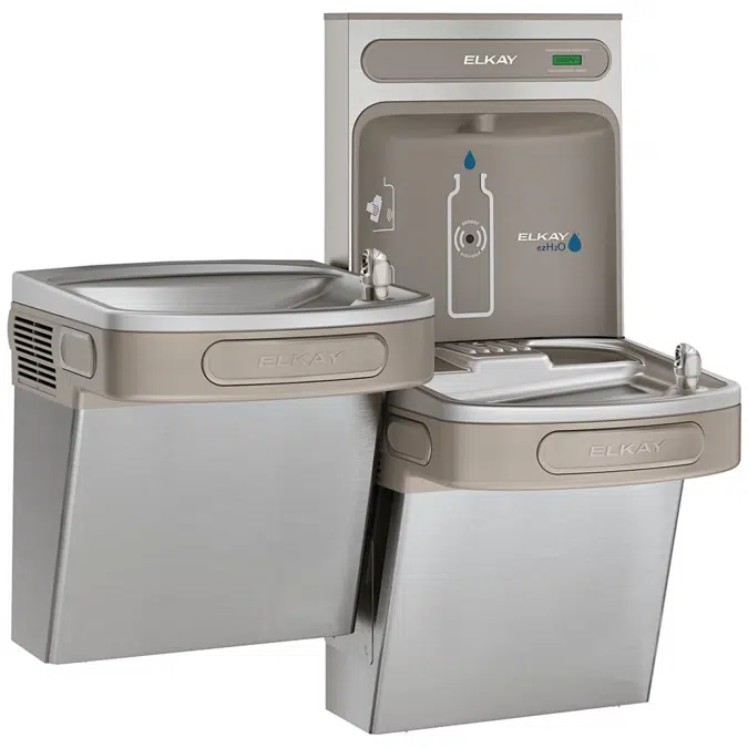 EZSTL8WSVR_SK_LK ezH2O®  Bottle Filling Station & Versatile Bi-Level ADA Vandal-Resistant Cooler Non-Filtered Refrigerated