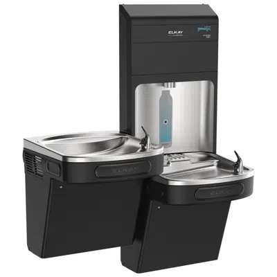 Image for LZSTL8WSBPRO Family Elkay Pro Filtration™ Bottle Filling Station & Bi-Level ADA Cooler Refrigerated Black Stainless