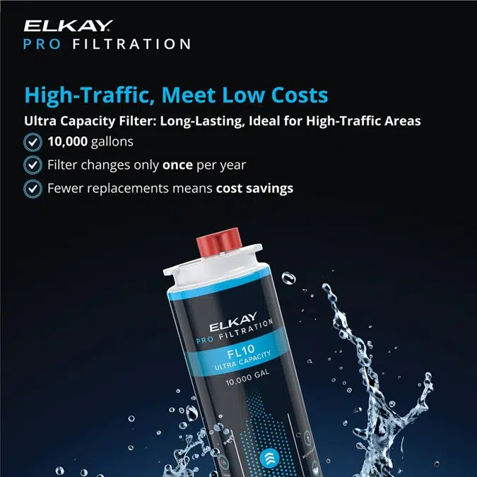 LZSTL8WSBPRO Family Elkay Pro Filtration™ Bottle Filling Station & Bi-Level ADA Cooler Refrigerated Black Stainless
