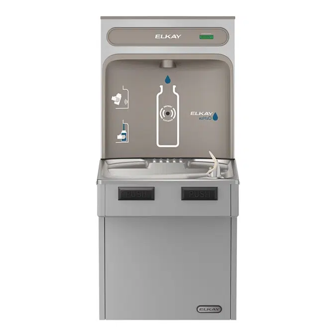 EMABF8WSSK_LK ezH2O®  Bottle Filling Station with Mechanically Activated Single ADA Cooler Non-Filtered Refrigerated Light Gray