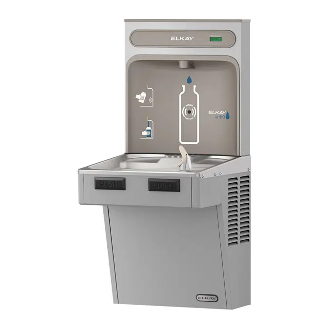 EMABF8WSSK_LK ezH2O®  Bottle Filling Station with Mechanically Activated Single ADA Cooler Non-Filtered Refrigerated Light Gray