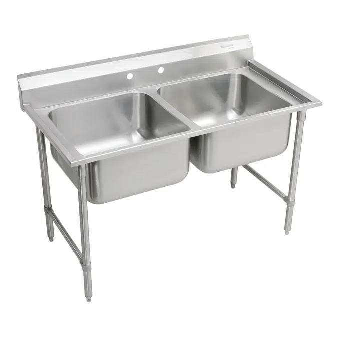 RNSF82482 Elkay Rigidbilt® Stainless Steel 59-1/4" x 29-3/4" x 12-3/4" Floor Mount Double Compartment Scullery Sink