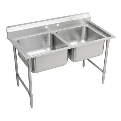 RNSF82482 Elkay Rigidbilt® Stainless Steel 59-1/4" x 29-3/4" x 12-3/4" Floor Mount Double Compartment Scullery Sink图像