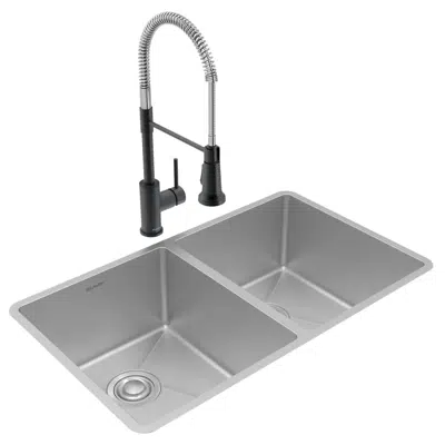 Image for Elkay Crosstown 18 Gauge Stainless Steel 31-1/2" x 18-1/2" x 9", Equal Double Bowl Undermount Sink & Faucet Kit with Drain