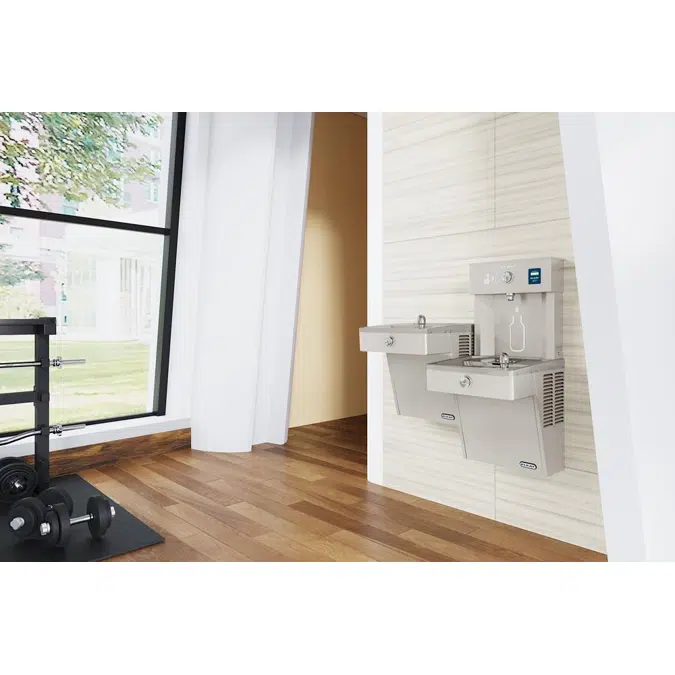 LVRCTLDDWSK Elkay ezH2O®  Vandal-Resistant Bottle Filling Station & Bi-Level Cooler Filtered Non-Refrigerated Stainless