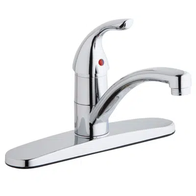 LK1000CRElkay Everyday Three Hole Deck Mount Kitchen Faucet with Lever Handle and Deck Plate/Escutcheon Chrome için görüntü