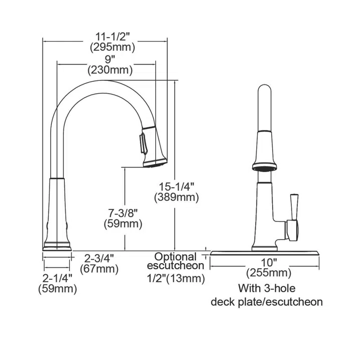 LK6000LS Elkay Everyday Single Hole Deck Mount Kitchen Faucet with Pull-down Spray Forward Only Lever Handle Lustrous Steel