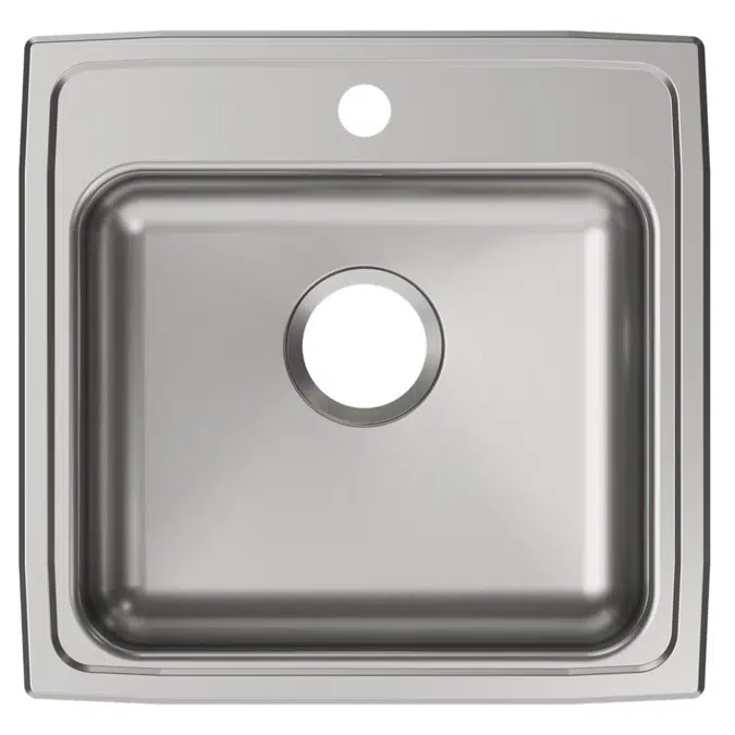 LRAD1919501_3_MR2_OS4 Elkay Lustertone® Classic Stainless Steel 19-1/2" x 19" x 5" Single Bowl Drop-in ADA Sink