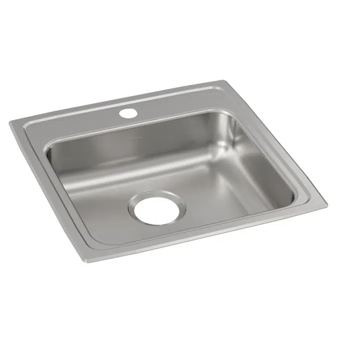 LRAD1919501_3_MR2_OS4 Elkay Lustertone® Classic Stainless Steel 19-1/2" x 19" x 5" Single Bowl Drop-in ADA Sink