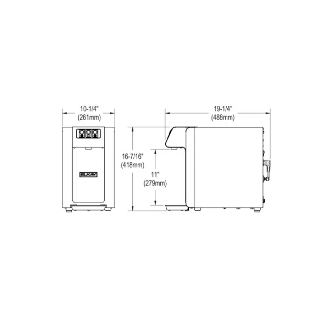 DSBS130UVPCElkay Water Dispenser Filtered Refrigerated 1.5 GPH Stainless Steel