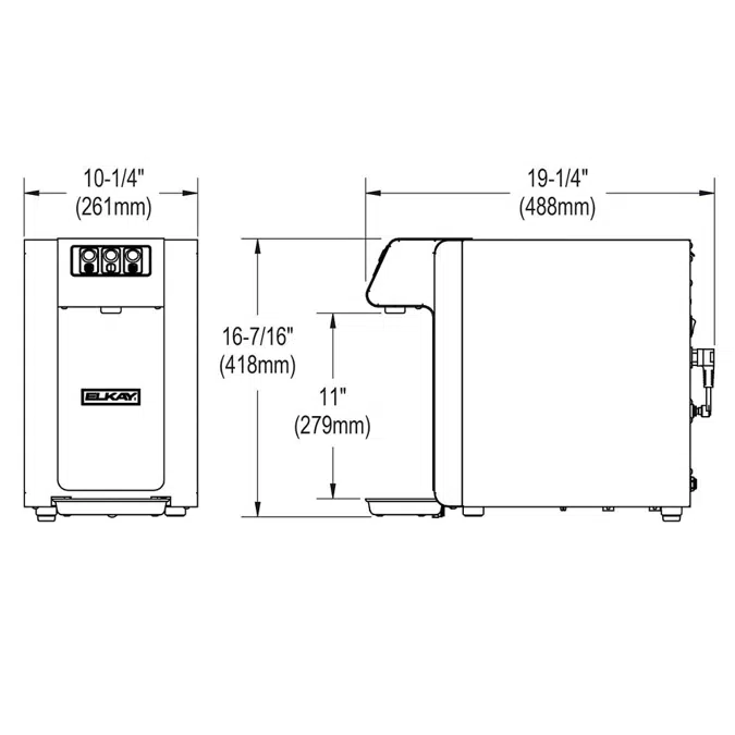 DSBS130UVPC Elkay® Water Dispenser Filtered Refrigerated 1.5 GPH Stainless Steel