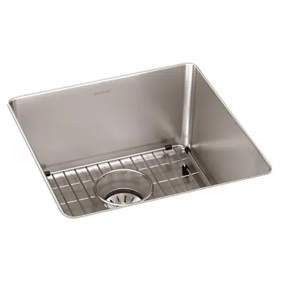 Image pour ELUHH1616TPDBG Lustertone Iconix® 16 Gauge Stainless Steel 18-1/2" x 18-1/2" x 9" Single Bowl Undermount Sink Kit with Perfect Drain®