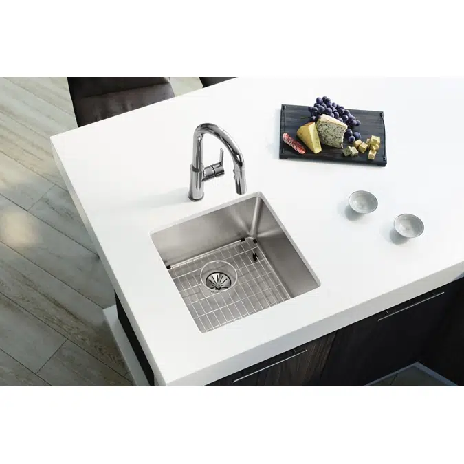 ELUHH1616TPDBG Lustertone Iconix® 16 Gauge Stainless Steel 18-1/2" x 18-1/2" x 9" Single Bowl Undermount Sink Kit with Perfect Drain®