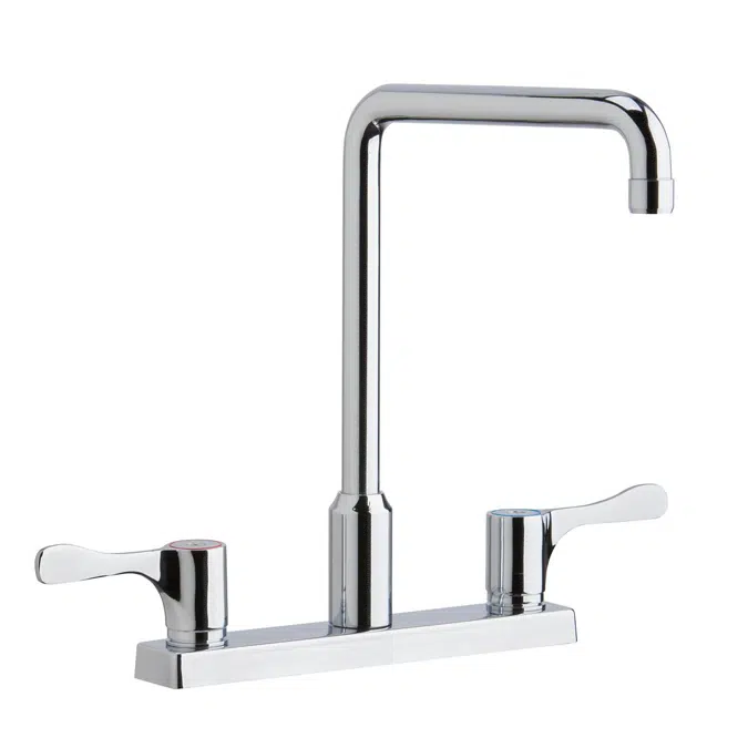 Elkay 8" Centerset Exposed Deck Mount Faucet with Arc Spout and 4" Lever Handles Chrome