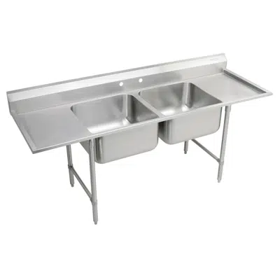 Image pour RNSF8248LR2 Elkay Rigidbilt Stainless Steel 89-1/4" x 29-3/4" x 12-3/4" Floor Mount, Double Compartment Scullery Sink Drainboard