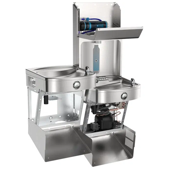 LVRCTL8WSPRO-UV Elkay Pro Filtration® Vandal-Resistant Connected Bottle Filling Station&BiLevel ADA Clr Refrig Ultra-Cap Lead+UV Prtc SS