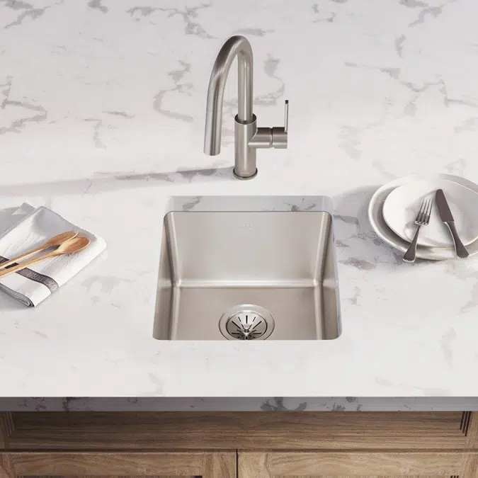 ELUH1316T Elkay Lustertone Iconix® 18 Gauge Stainless Steel 16" x 18-1/2" x 8" Single Bowl Undermount Sink