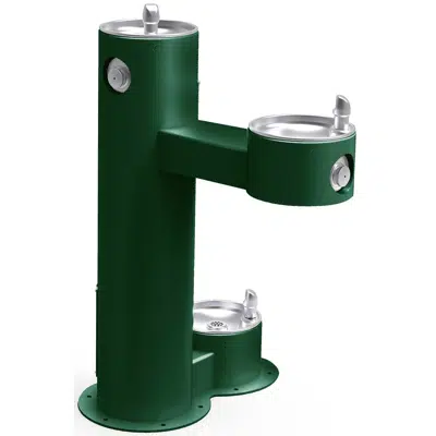 изображение для Elkay Outdoor Bi-Level Pedestal Fountain with Pet Station Non-Filtered Non-Refrigerated Evergreen