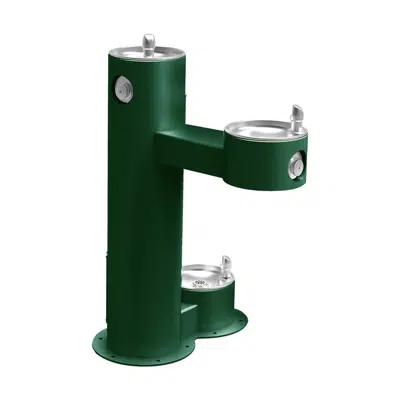 obraz dla LK4420DBEVG Elkay Outdoor Bi-Level Pedestal Fountain with Pet Station Non-Filtered Non-Refrigerated Evergreen