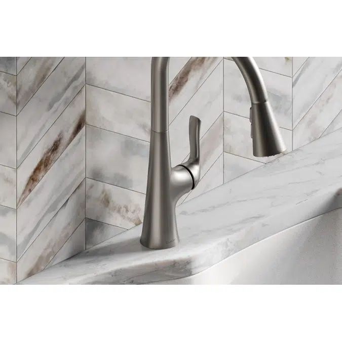 LKHA1041LS_CR Harmony™ Single Hole Kitchen Faucet with Pull-down Spray and Forward Only Lever Handle