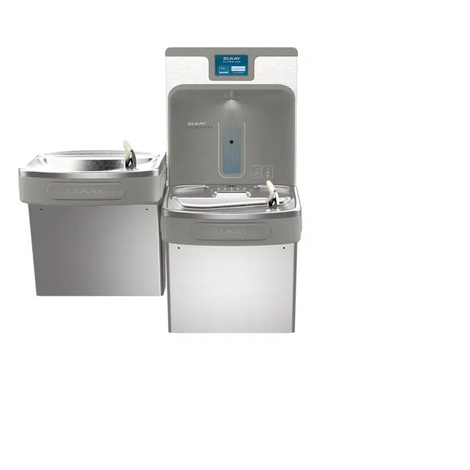 LZSTL8WSSP-W1 Elkay Enhanced Connected Bottle Filler & Bi-Level ADA Cooler Refrigerated Stainless High Capacity Lead Drop Down Wrapper