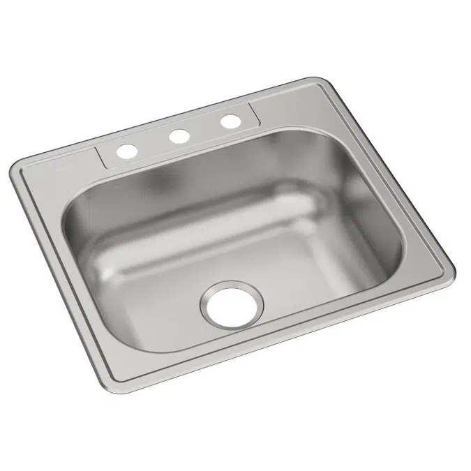DSE125223 Dayton® Stainless Steel 25" x 22" x 8-1/16" 3-Hole Single Bowl Drop-in Sink