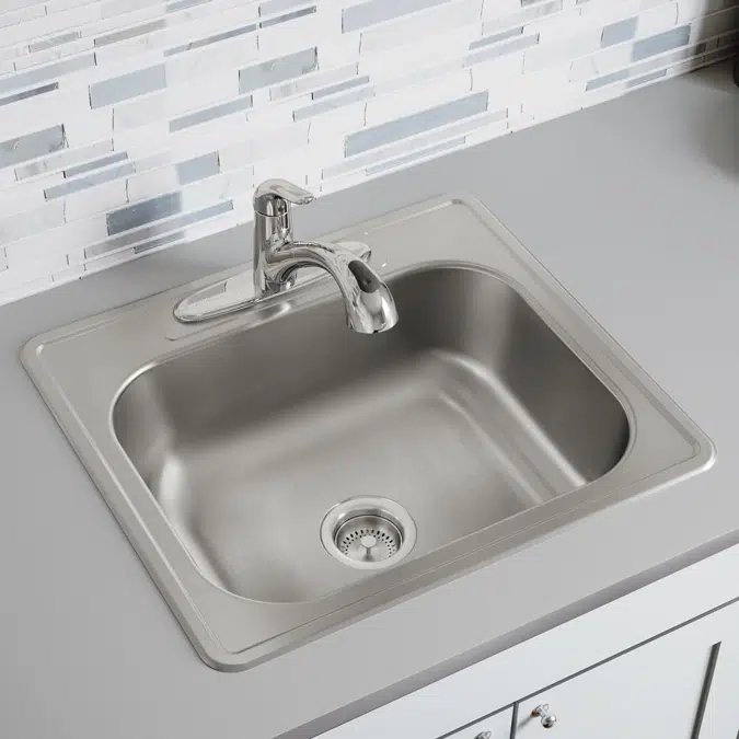 DSE125223 Dayton® Stainless Steel 25" x 22" x 8-1/16" 3-Hole Single Bowl Drop-in Sink